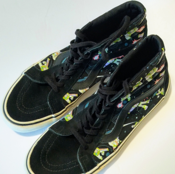 Vans X Disney Pixar Toy Story Buzz Lightyear Sk8 Suede  Hi Tops, Mens Size 10 - Picture 3 of 12
